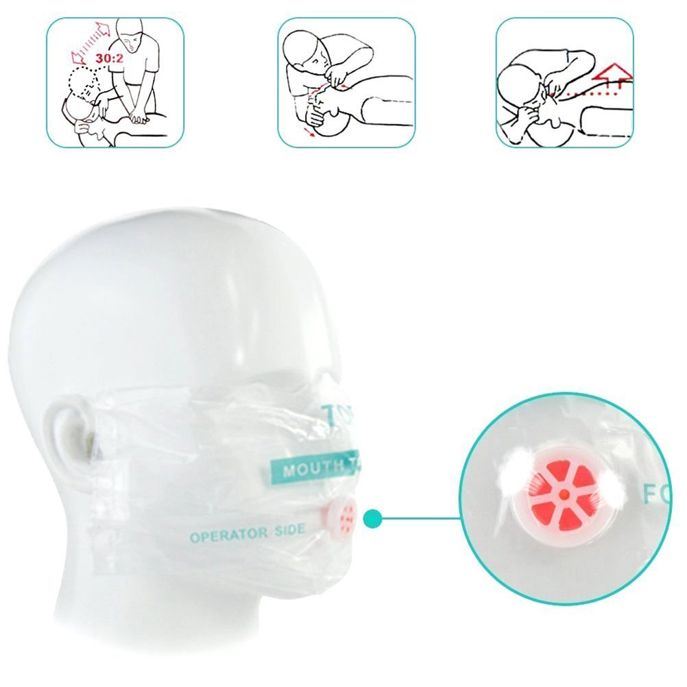 100pcs CPR Face Shield Mask Keyring Emergency Kit Rescue Face Shields for First Aid or CPR Training