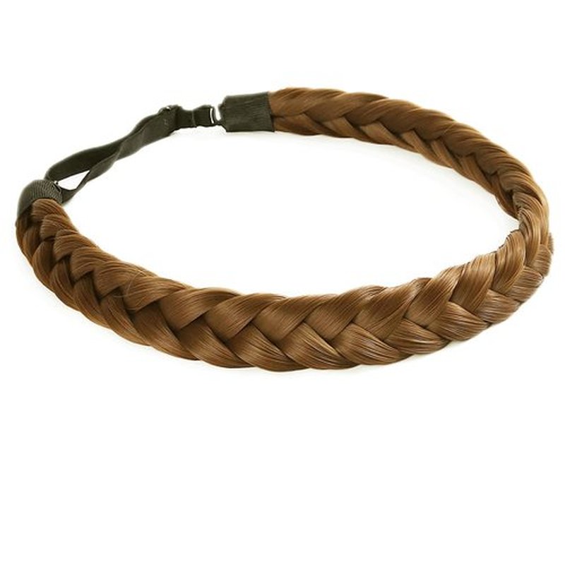 STHEJFB Braid Headband 2 3 Strands combinations Messy Wide Chunky Fluffy Elastic Stretch Hairpiece Braided Headband Women Girl Beauty accessory (Braid pioneer C)