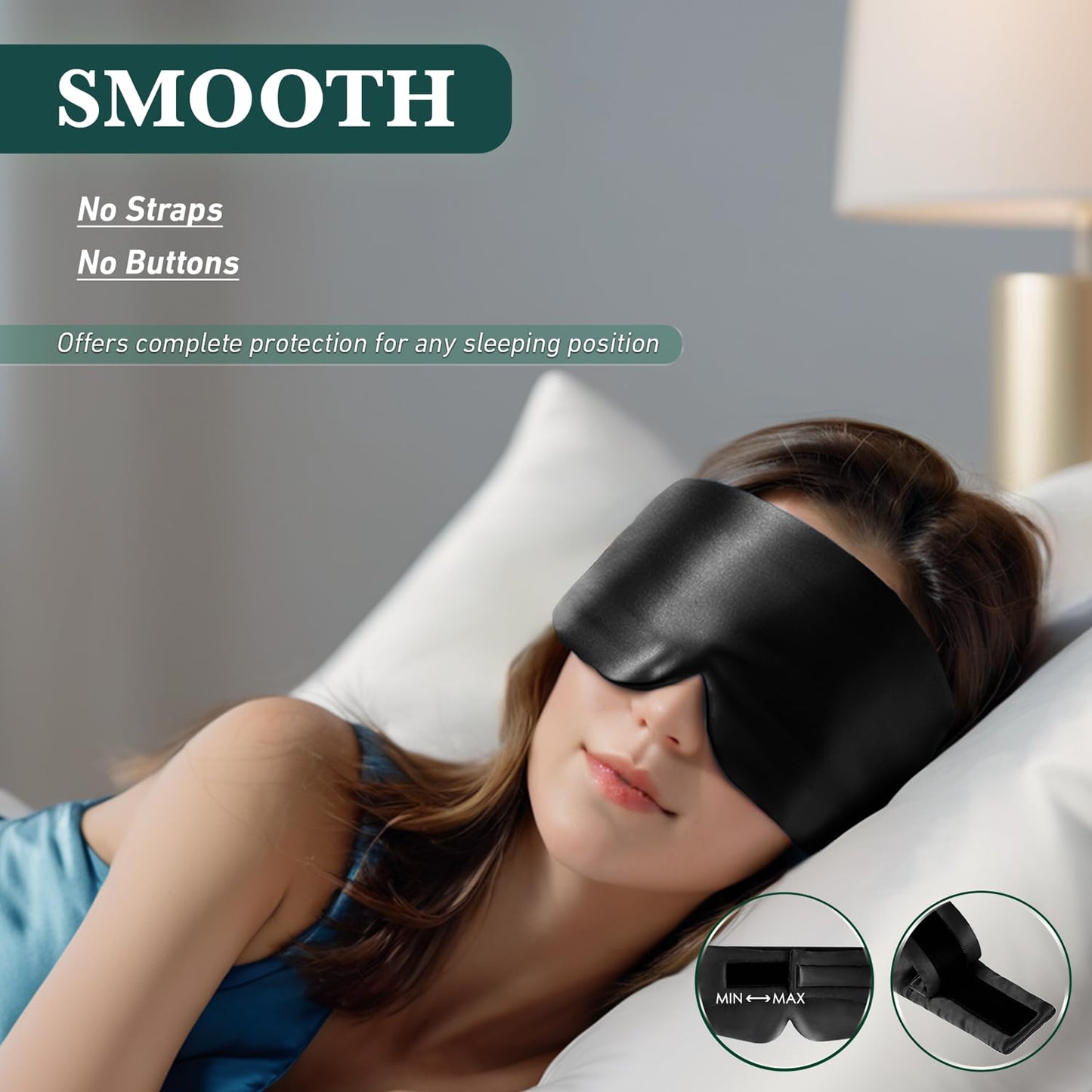 Joyhabit Silk Sleep mask | 100% Mulberry for Women Men Ultra Soft Blackout Eye Cover with Adjustable Band, Breathable No Eye Pressure, Ideal for Sleep, Travel, Naps & Meditation, Lotus Pink