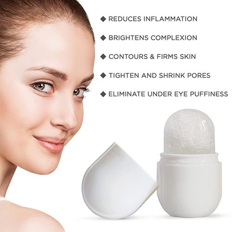 ice Roller for Face and Eye, Upgrated Ice Facial Roller,Facial Beauty Ice Roller Skin Care Tools, Ice Facial Cube Gua Sha Face Massage, Silicone Ice Mold for Face Beauty (White)