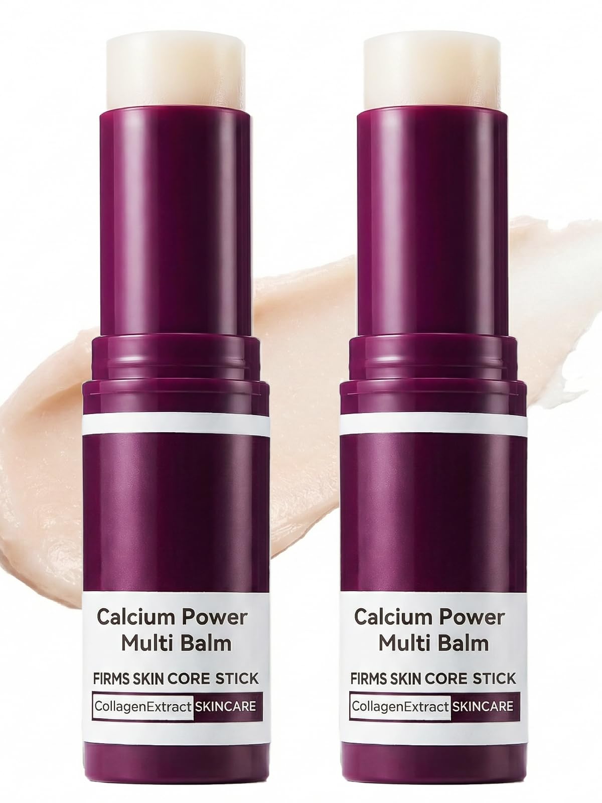 Glopink 2Pcs Calcium Multi Balm Stick for Eyes, Face & Neck – Collagen-Infused Moisturizing Balm – Firming, Hydrating & Skin Barrier Care for All Skin Types (2 PACK)