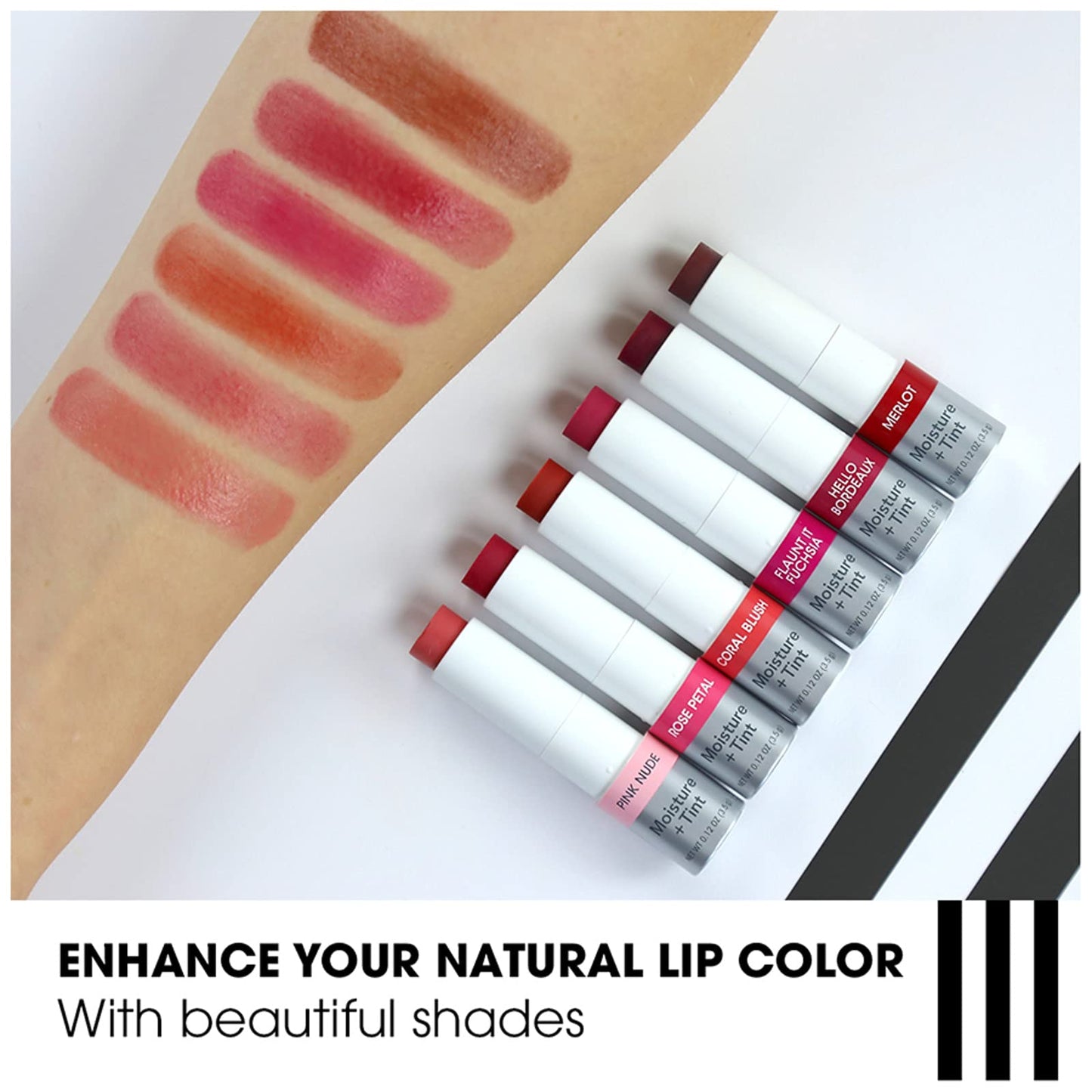 ChapStick Total Hydration Moisture + Tint Hello Bordeaux Tinted Lip Balm Tube, Tinted Moisturizer - 0.12 Oz