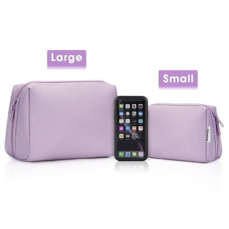 Large Makeup Bag Zipper Pouch Travel Cosmetic Organizer for Women (Large, Purple)