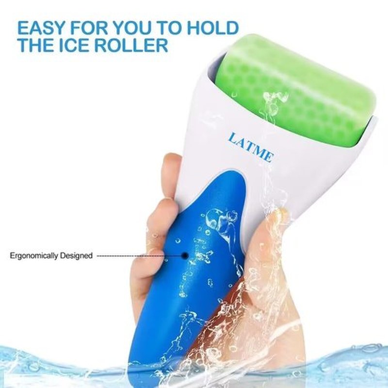LATME Ice Roller for Face Eyes,Womens Gifts,Face Massager Roller Puffiness Migraine Pain Relief and Minor Injury (Green)