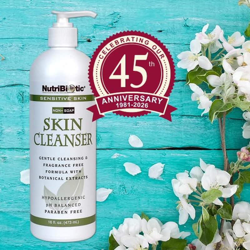 NutriBiotic Sensitive Skin Non-Soap Cleanser Twin Pack - pH Balanced & Hypoallergenic, 16 Oz