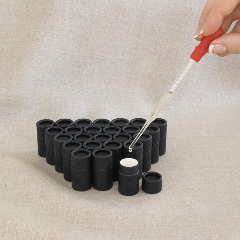 Kraft Paperboard Lip Balm Tubes - 0.2oz Refillable DIY Containers | 25 Pack, Short Style, Black