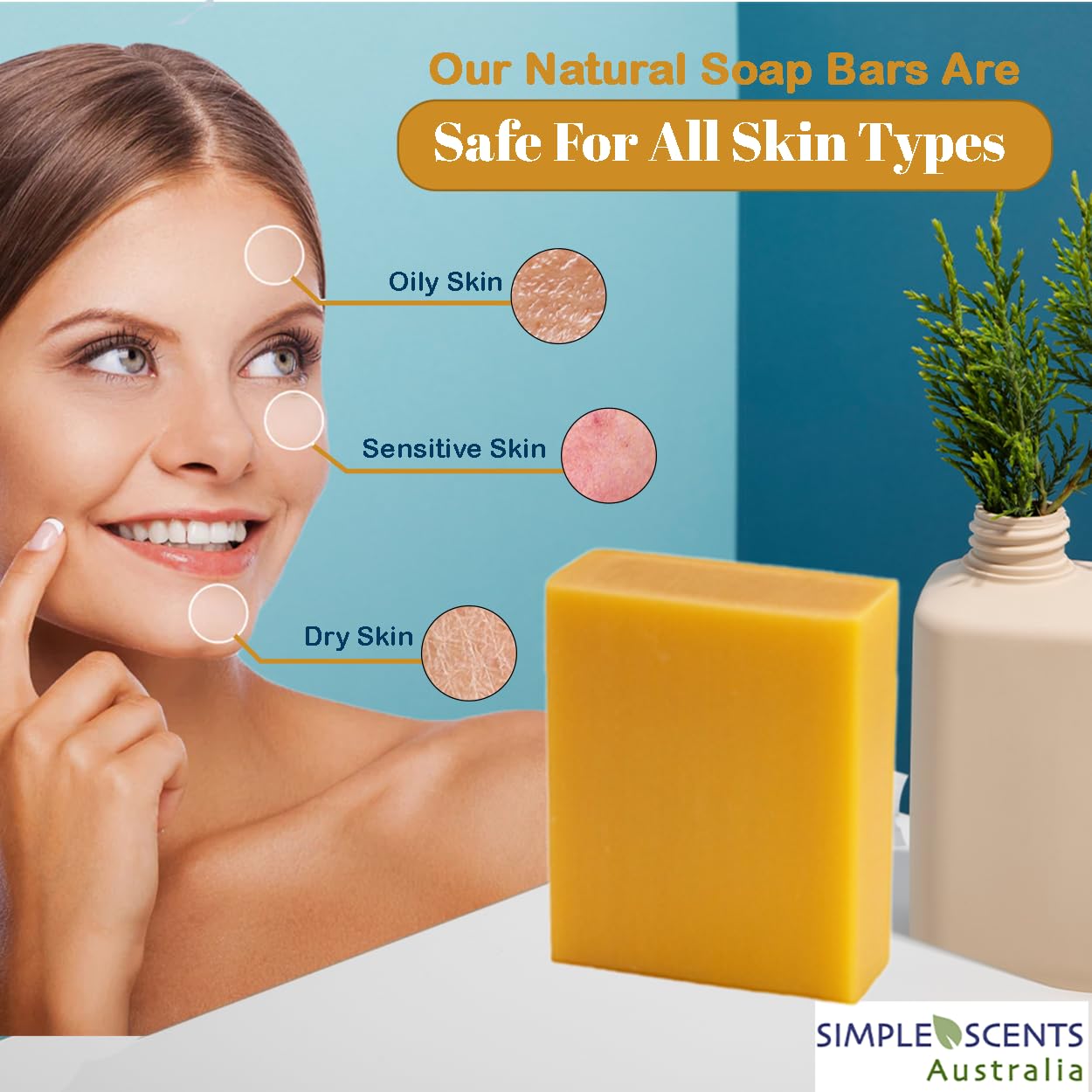 Simple Scents Australia Manuka Honey Scented Natural Soap Bars (12 Bars), 3.5oz Moisturizing French Triple Milled Soap Bars Enriched with Shea Butter - Pure Plant Oil Bath & Body Bars