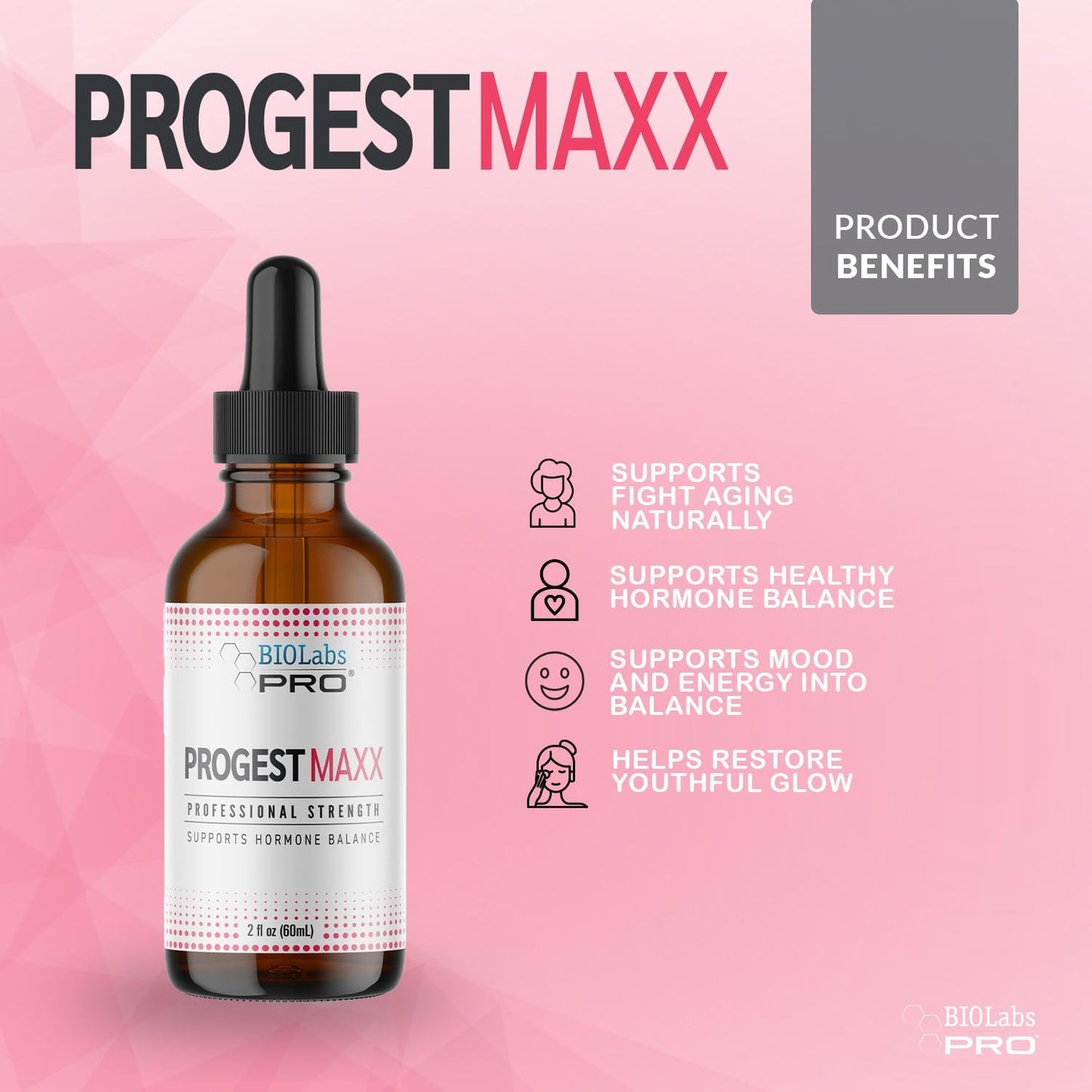 Progest MAXX Progesterone Oil - Natural Bioidentical Support for Women | 2oz Bottle - Menopause Relief
