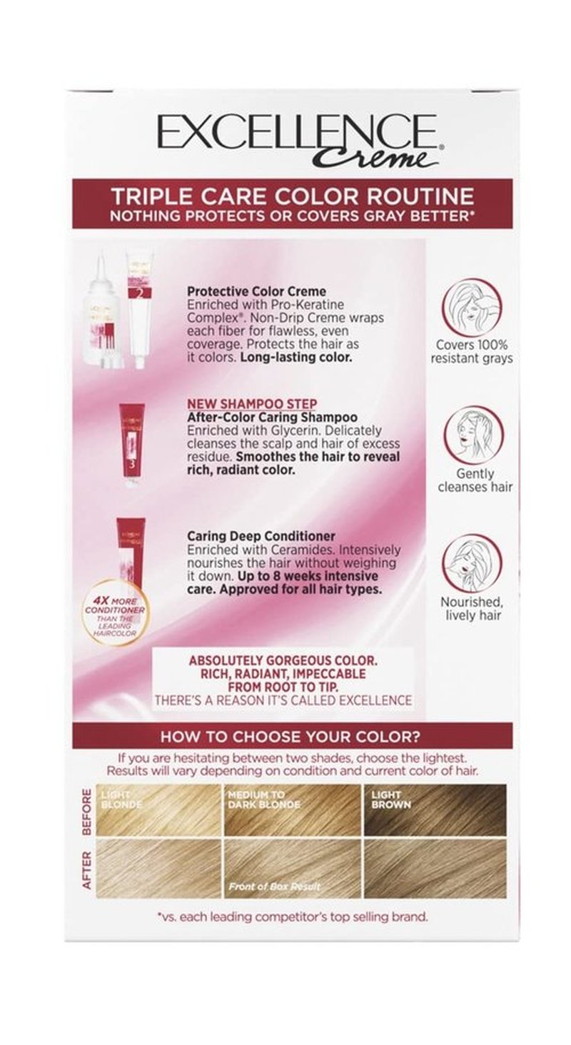 L'Oreal Paris Excellence Créme Permanent Hair Color, Champagne Blonde [8.5A] 1 ea ( Packs of 2)