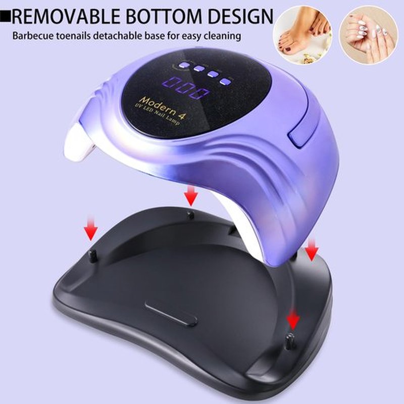 Limegirl UV Nail Lamp - Pearlescent Version, Professional Nail Dryer with 4 Timer, Powerful Dual UV & LED Lamp Beads and Auto Sensor, Fast Curing Gel Lamp, Salon Home Manicure Kit (Pearl Violet)