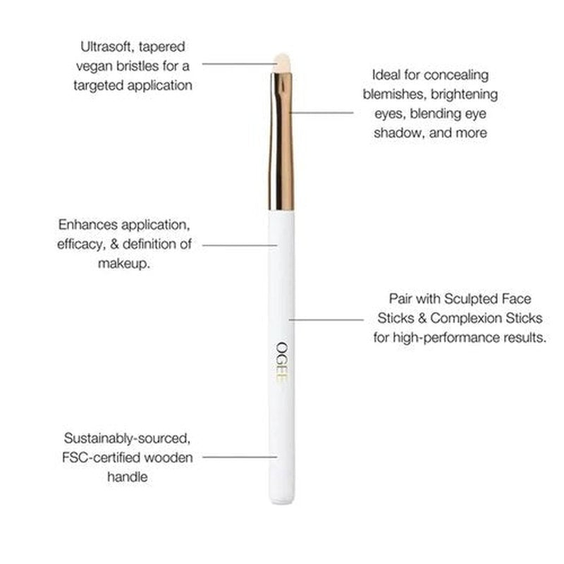 Ogee Precision Brush - Professional Quality, Ultra-Soft Tapered Vegan Bristles for Flawless Makeup Application