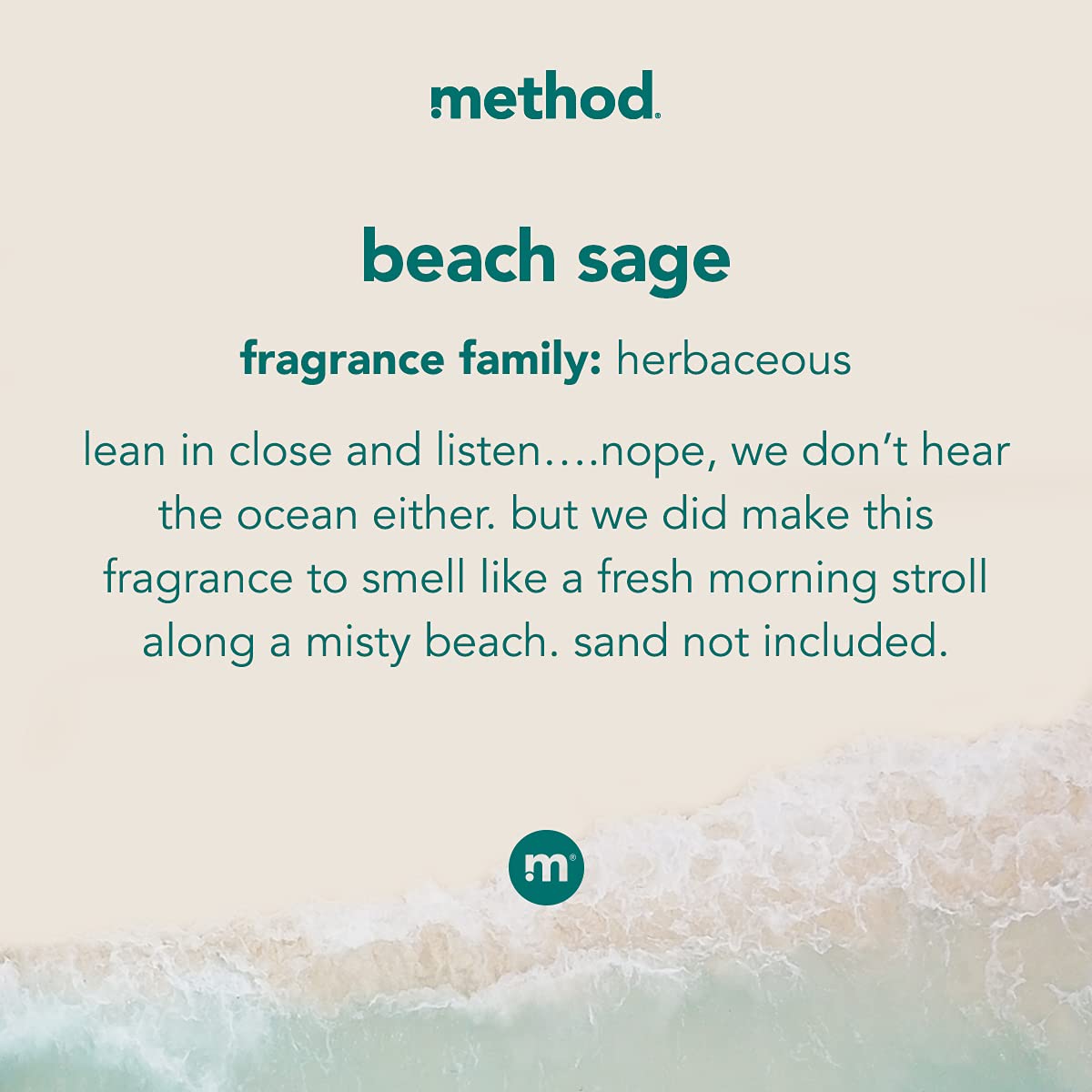 Method Liquid Laundry Detergent; Beach Sage Scent, Stain Remover; ; 66 Loads per 53.5 fl oz bottle; 4 Pack (264 Total Loads); Packaging May Vary