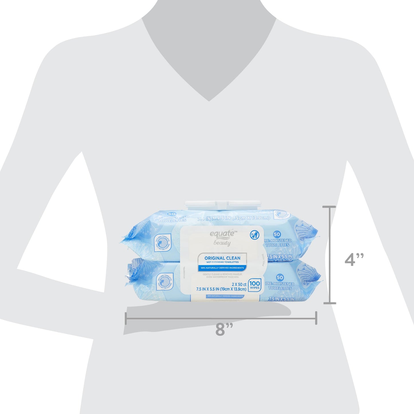 Equate Beauty Original Clean Wet Cleansing Towelettes, 100 Count, 2 Pack and card gift Maker Explorador