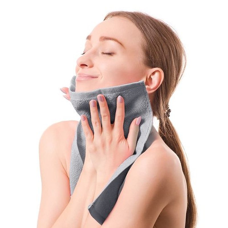 Yoofoss Luxury Washcloths Towel Set 10 Pack Baby Wash Cloth for Bathroom-Hotel-Spa-Kitchen Multi-Purpose Fingertip Towels & Face Cloths Light Grey