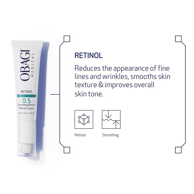 Obagi Medical Retinol 0.5 Cream - Reduce Fine Lines & Wrinkles | 1 oz Smooth Texture