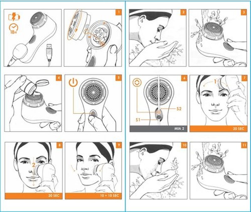 Clarisonic Mia 2 Face Scrubber, Sonic Gentle and Everyday Cleansing System-Pink