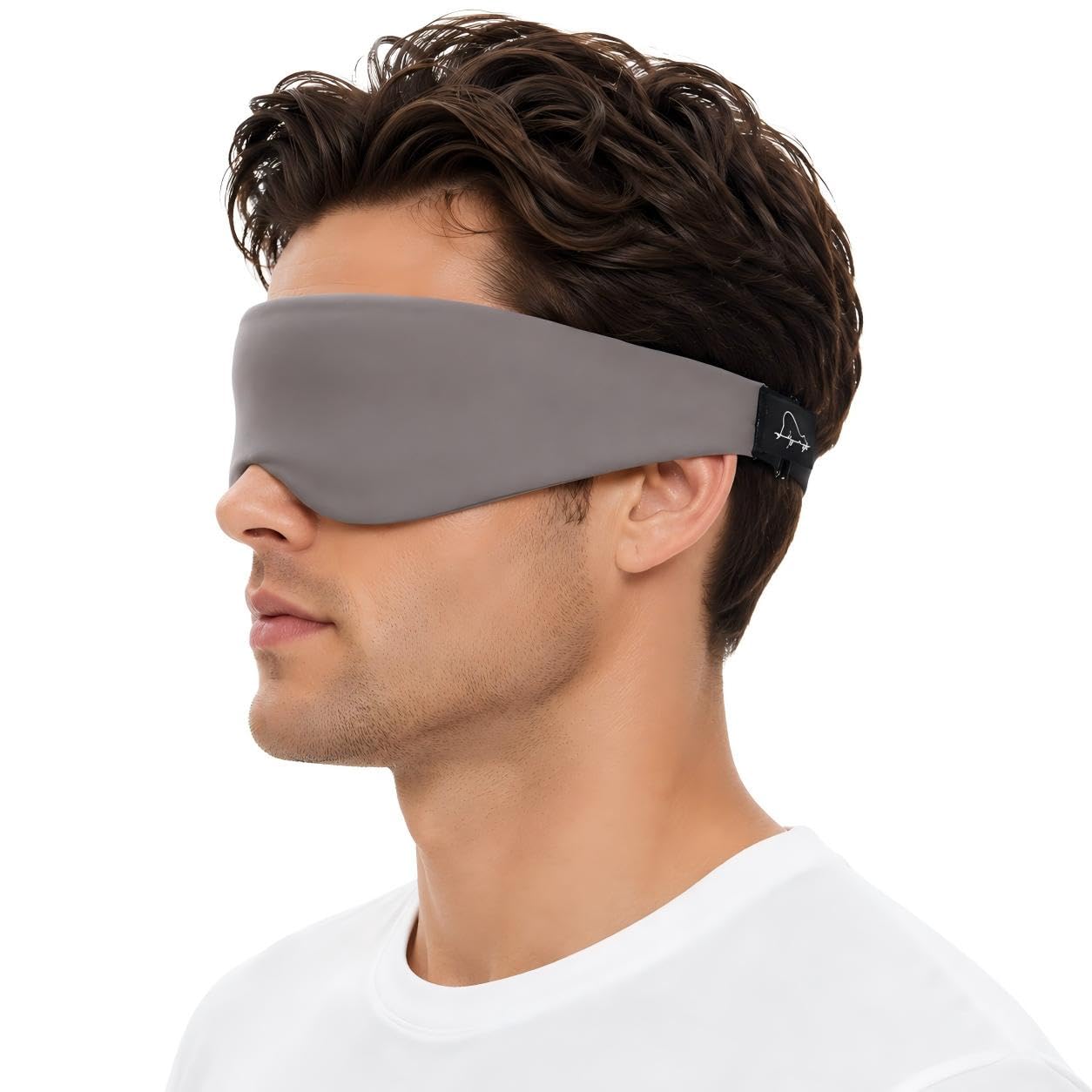 ALASKA BEAR Sleep Mask for Side Sleepers Patented Design, Cup-Shaped and Extra-Soft, 100 Blackout Eye Mask Shades Cover for Men and Women Home or Travel, Machine Washable, Dark Grey