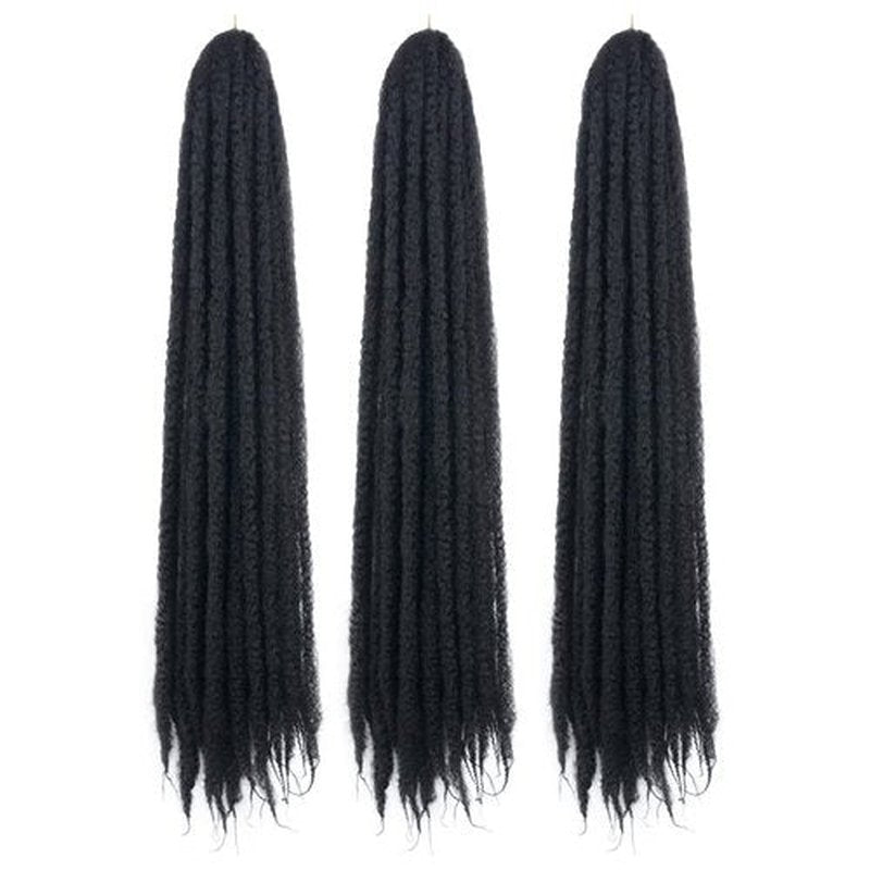 KGBFASS 36inch Black Marley Hair Super Long Kinky Curly Marley Twist Braiding Hair Synthetic Afro Marley Braids for Box Faux Locs Cuabn Twists Hair Extensions 3Pcs(1B#)
