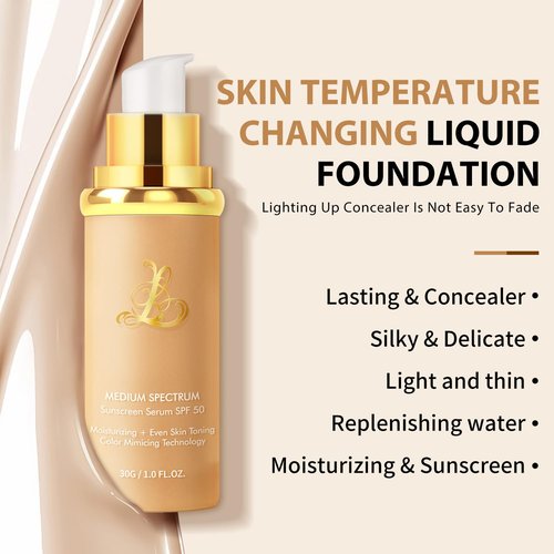 Bionic 4-in-1 Foundation Light/Medium Spectrum, Mimicking Nature Skin Foundation, Full Coverage Concealer,Waterproof SPF 50, (Medium, Spectrum)