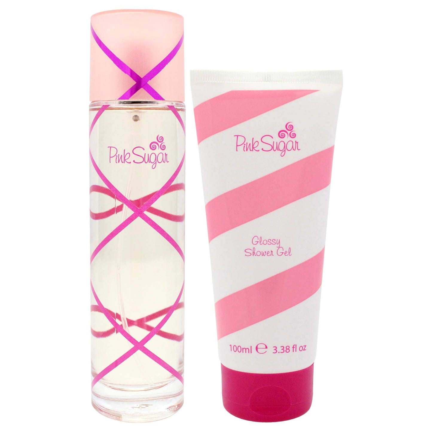 Pink Sugar by Aquolina for Women - 2 Pc Gift Set 3.4oz EDT Spray, 3.4oz Glossy Shower Gel