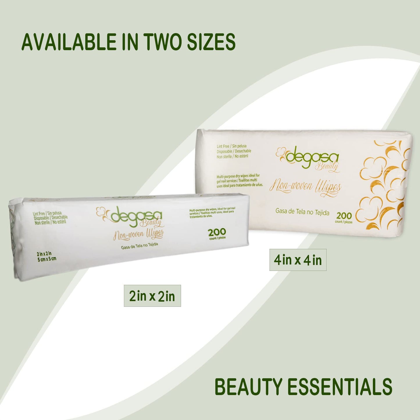 Esthetic Cosmetic Non-Woven Facial Wipes for Salon and Spa Use, Lint Free Essentials for Facial Treatments (Nonwovens Wipes 200 Count) (2"x 2")