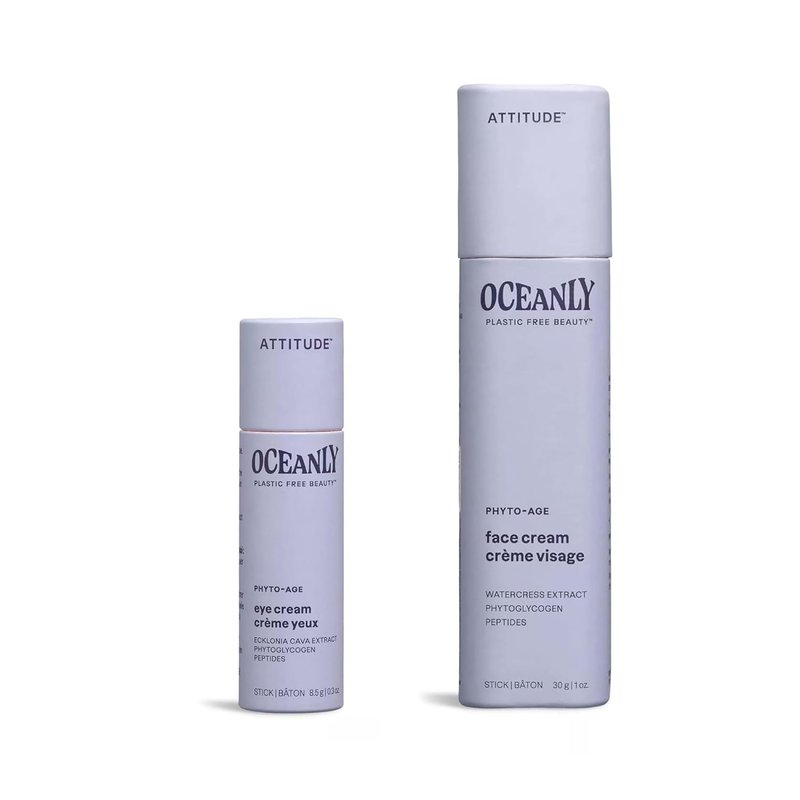 Oceanly Eye Cream Stick - EWG Verified, Vegan, Plant-Based | 0.3 Oz + Face Cream Stick | PHYTO AGE, Unscented | 1 Oz