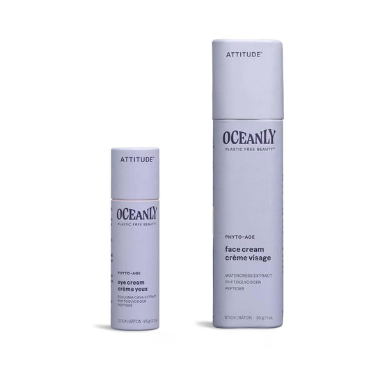 Oceanly Eye Cream Stick - EWG Verified, Vegan, Plant-Based | 0.3 Oz + Face Cream Stick | PHYTO AGE, Unscented | 1 Oz