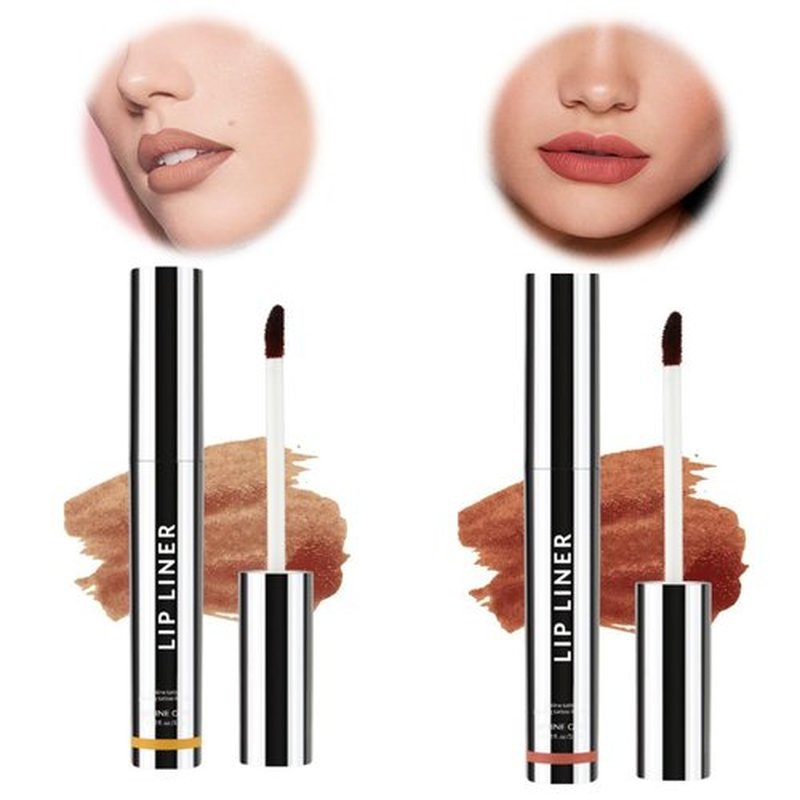 Qorva Peel off Lip Liner Stain, Qorva Lipstick, Timbersonic Peel off Lip Stain, Lip Stains for Women, Matte Nude Lip Tattoo Liner, Lip Stain Peel off Long Lasting Waterproof (Dark Brown+Wine Red)