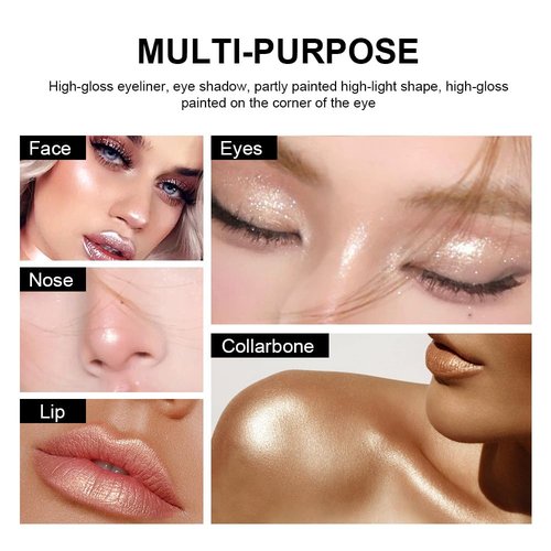 SAUBZEAN Silver Gray Eyeshadow Stick Makeup, Cream Shimmer Eye Shadow Pencil, Hypoallergenic Waterproof Long Lasting Crayon, Smooth Glitter Primer Palette Eyeliner Make up