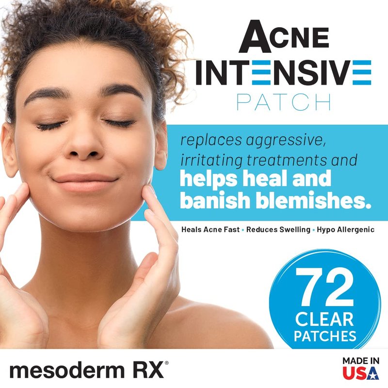Hydrocolloid Acne Patch - Mesoderm RX Pimple Treatment Stickers for Face & Skin | 72 Count