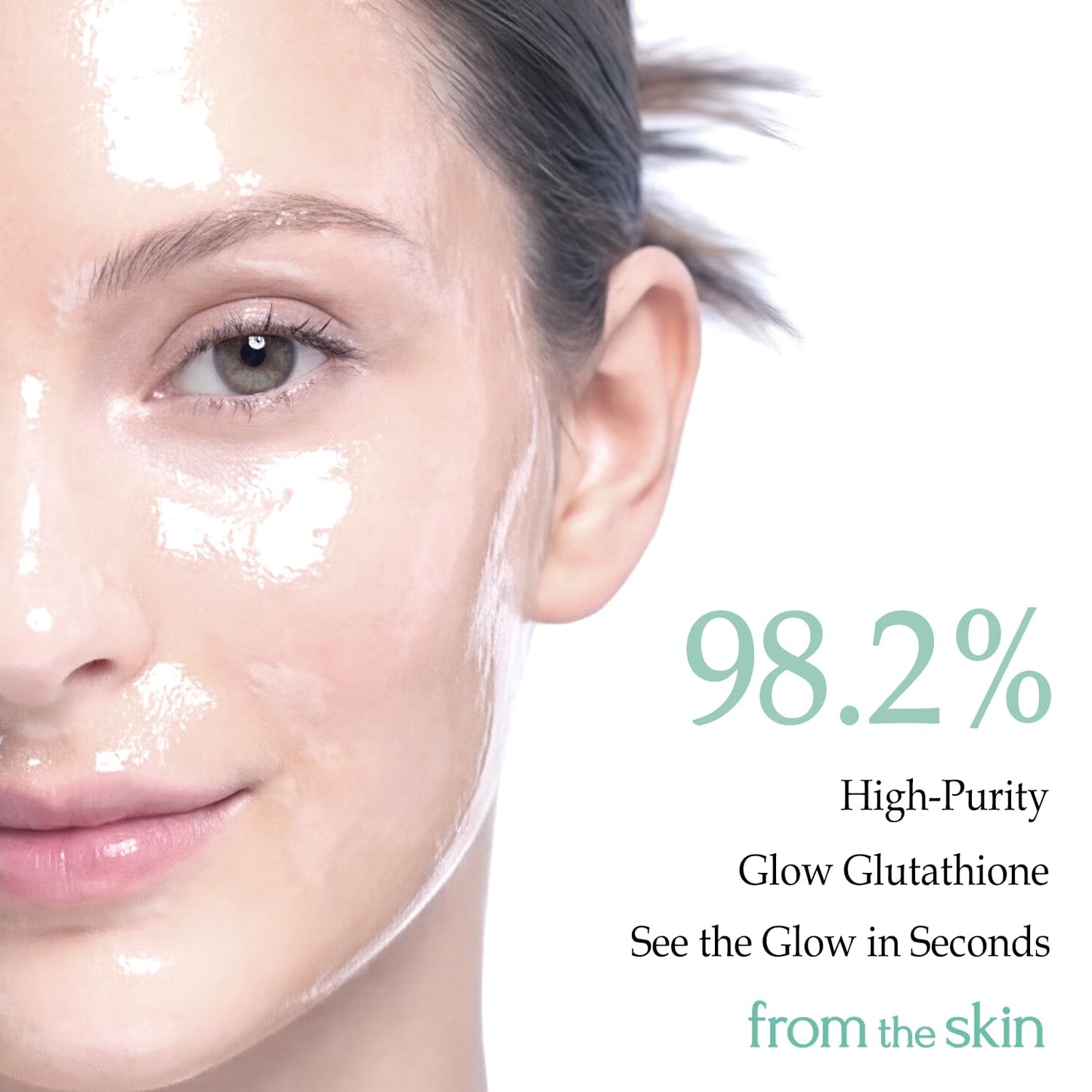 FROM THE SKIN Glutathione Collagen Peel Off Mask - Anti Aging Korean Face Mask, Face Lift, Radiance Boost, Reduces Wrinkles - Built-in Silicone Spatula, 700ppm Glutathione & 300 Da Collagen, 1.76 oz.