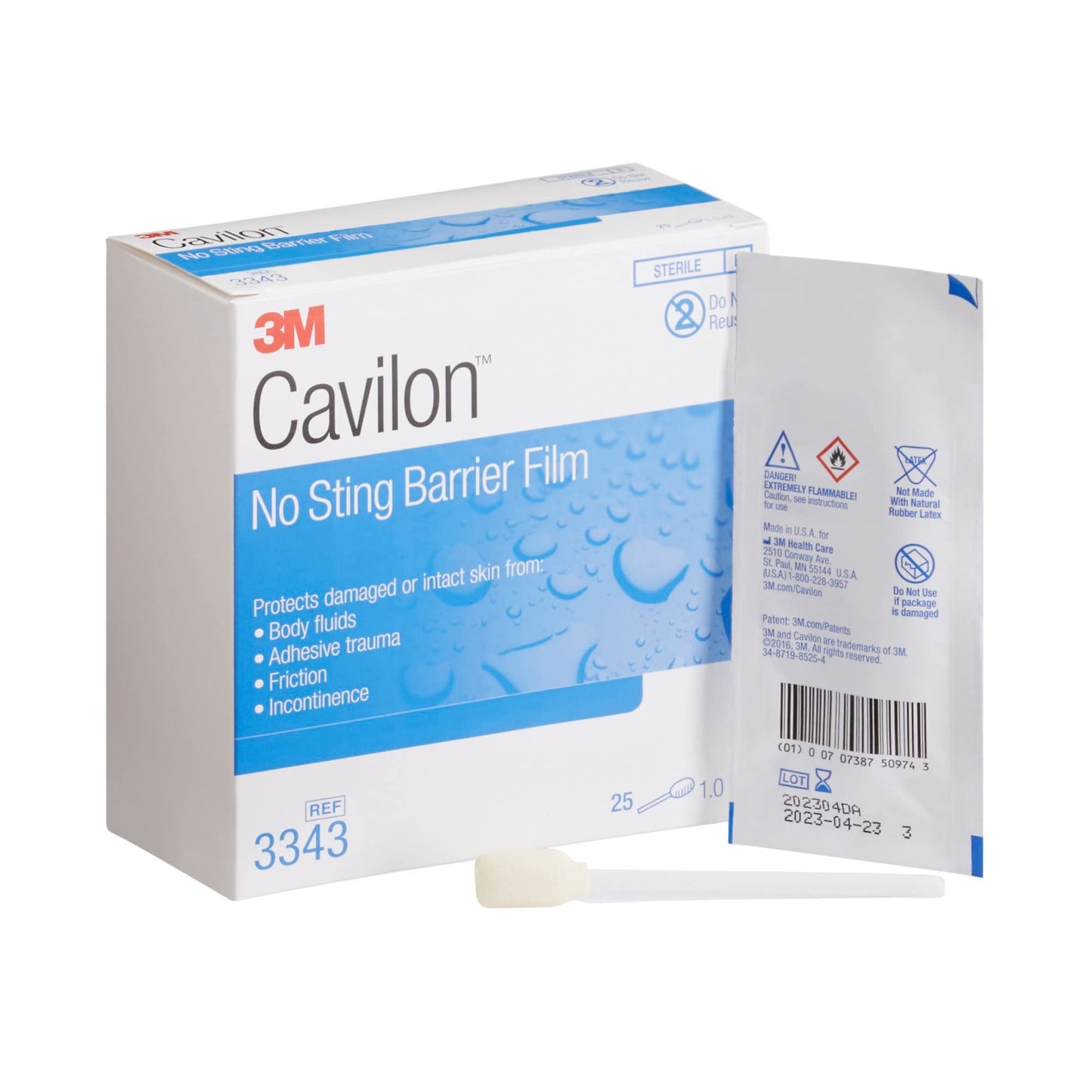 3M Cavilon No Sting Skin Barrier Applicator 1 mL Sterile 3343, 25 Ct