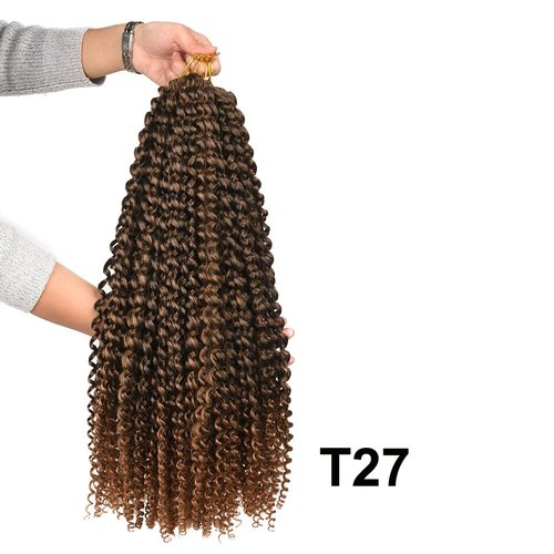 Passion Twist Hair Water Wave Synthetic Braids for Passion Twist Goddess Locs Crochet Curly Braiding Hair Extensions 7 Packs Sale (14inch, T27)