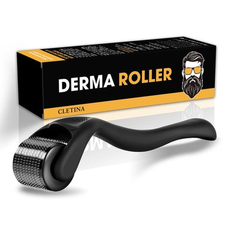 540 Titanium Derma Roller - Microneedle Micro Needle Roller for Men and Women Home Use - Microneedling Roller Dermaroller Skin Care Tool (Matte Black#1.0#)