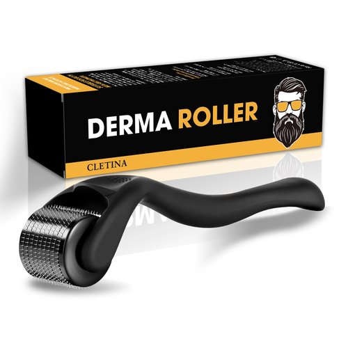 540 Titanium Derma Roller - Microneedle Micro Needle Roller for Men and Women Home Use - Microneedling Roller Dermaroller Skin Care Tool (Matte Black#0.5#)