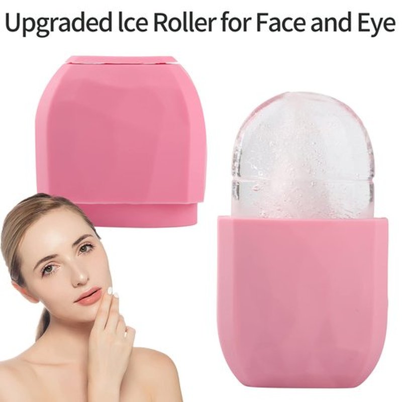 Ice Roller Mold-Ice Roller for Face and Eye，Beauty Cube Brighten Skin &Enhance Natural Glow &Remove Fine Lines，Facial Beauty Ice Roller Skin Care Tools (Diamond, pink)