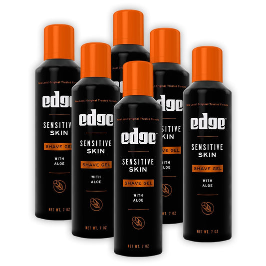 Edge Shave Gel for Sensitive Skin - 7 oz, Pack of 6 | Soothing Men's Shaving Gel