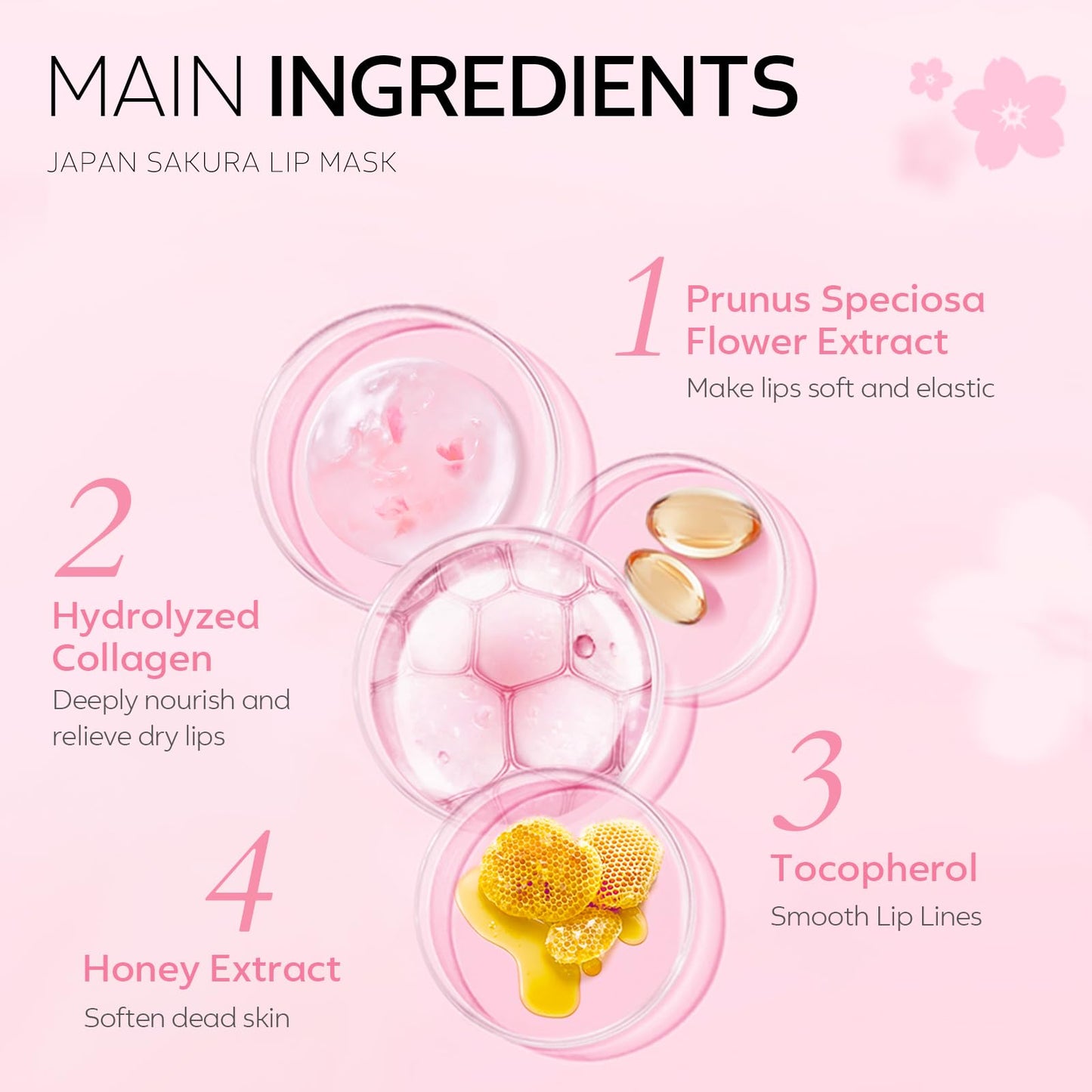 AKARY Sakura 10 Pieces Hydrating Lip Mask, Lip Sleep Mask Collagen Crystal Lip Care Gel Pads For Moisturizing, Minimize Fine Lines, Remove Dead Skin, Chapped Pads Lip Mask (10)
