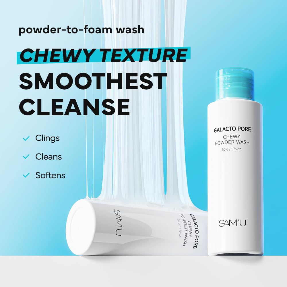 SAM'U Galacto Pore Chewy Powder Wash, Pore Enzyme Cleanser, 1.76 oz