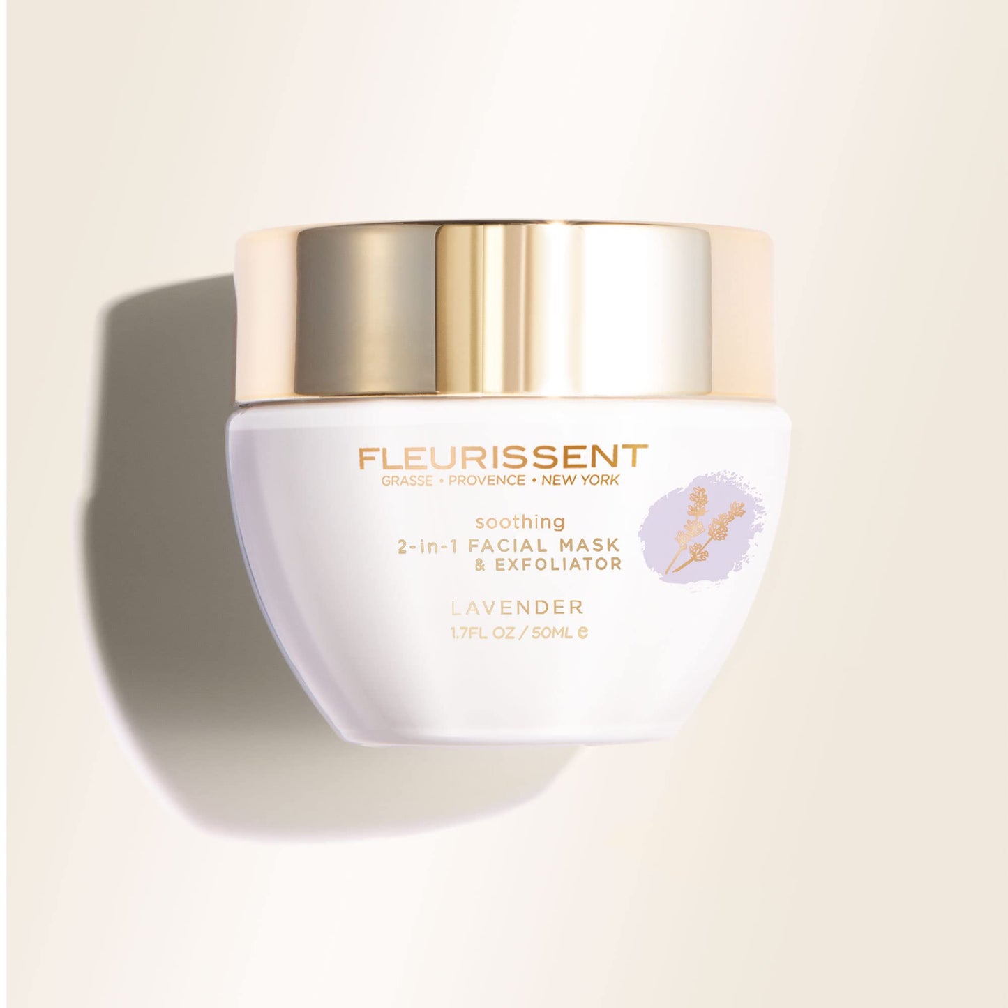 Fleurissent Serenity Elixir Lavender 2-in-1 Facial Mask & Exfoliator – Calming Fusion Florale-6, Organic Roses & Gentle Rice Exfoliation, 98% Natural, 1.7 FL OZ for Healthy-Looking Skin