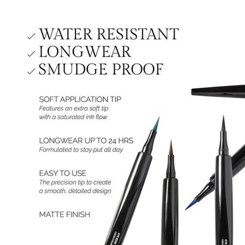 OFIR Eye Edge Liquid Eyeliner Pen | Waterproof Ultra Matte Formula, Soft Tip for Precise Application | Smudge Proof Eyeliner with Easy Flow Design | Onyx - Black | 0.04 Fl Oz
