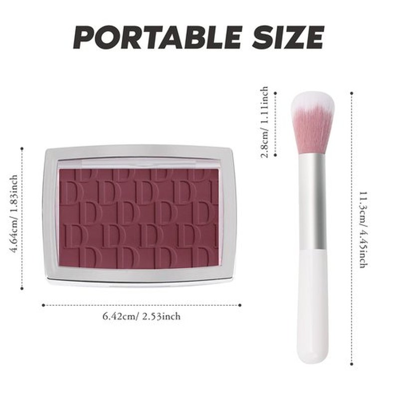 LYBHDAFA Powder Blush for Cheeks with Brush, Matte Blush Palette Korean Blush Powder Face Blusher, Natural Glow Blendable Formula Silky Lightweight Makeup Blush Palette for Cheeks, 006# Berry