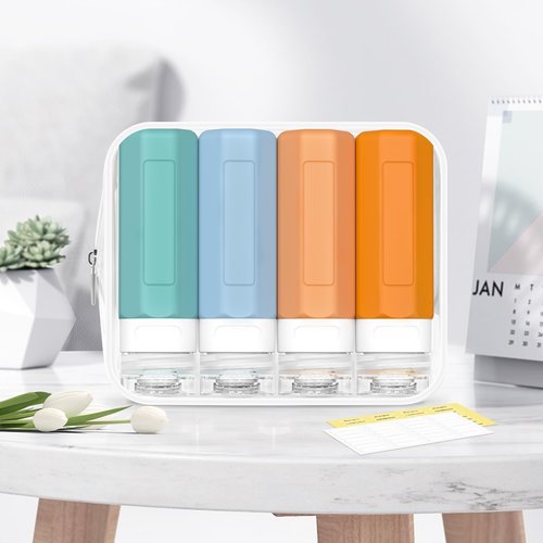Redfly Travel Bottles for Toiletries, 3oz Tsa Approved Travel Size Containers, BPA Free Leak Proof Travel Containers for Toiletries, Refillable Travel Accessories for Shampoo Conditioner Mix