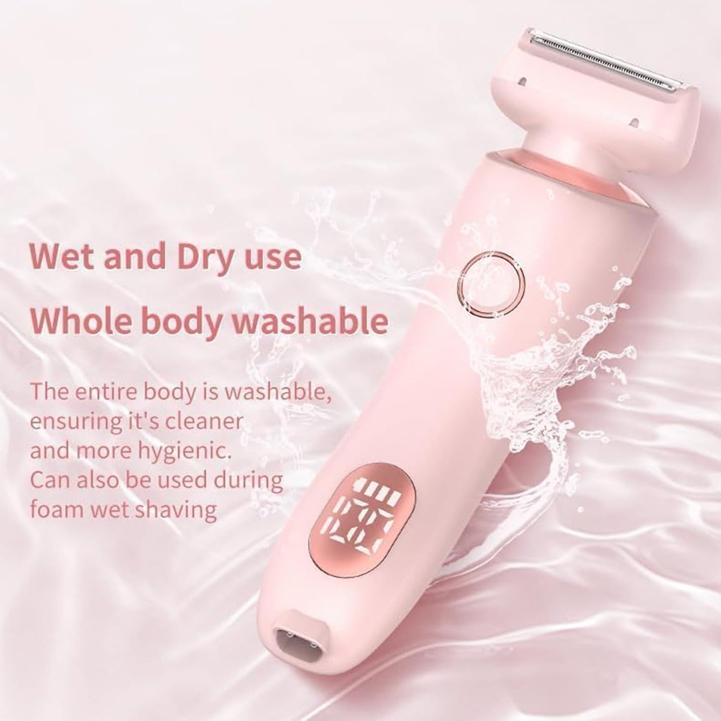 The Glide Pro 3.0 Razor, Razor for Women, 2 in 1 Wet & Dry Electric Waterproof Razor, Painless Hair Removal Removable Head for Bikini Leg Arm Underarm Area (Blue)