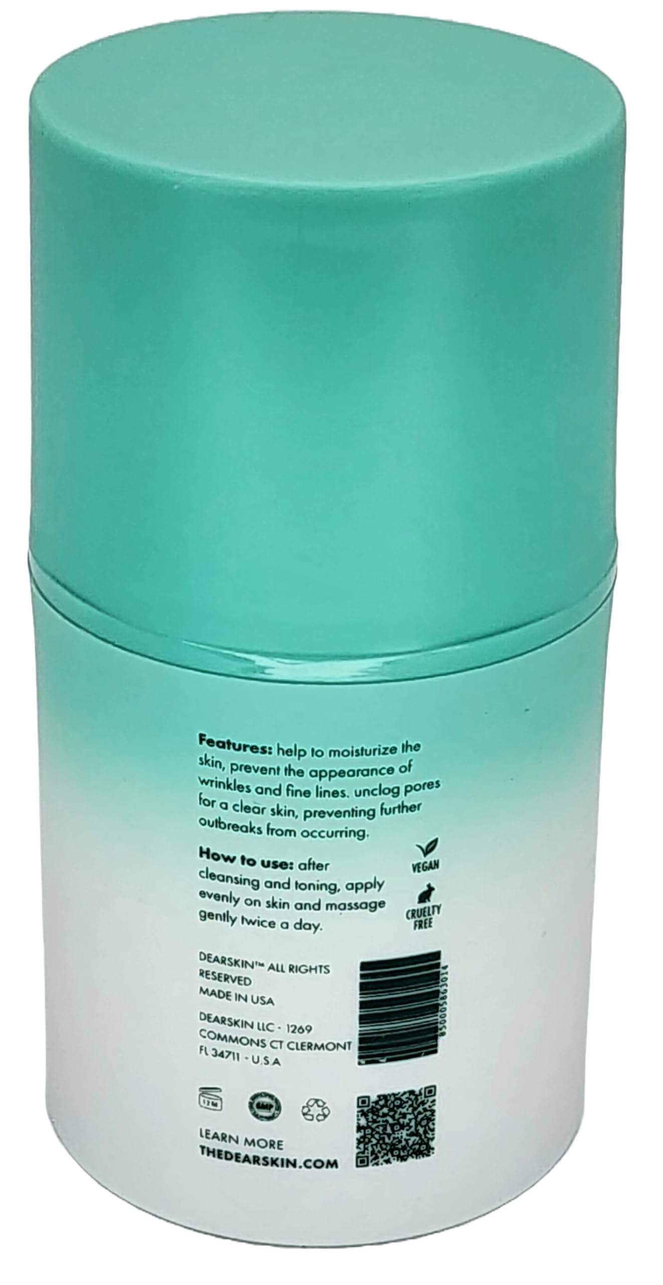 Dearskin Retinol Cream for Face Anti Aging Moisturizer Wrinkle 1.7oz Night and Day with Botanical Hyaluronic Acid, Vitamin E, Jojoba Oil Aloe Vera Vegan - New Pump Bottle!