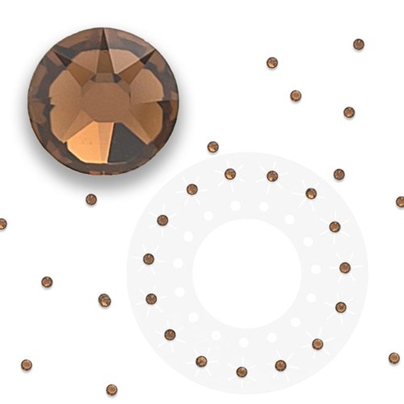 blinger Crystal Refill Pack | 5 Discs - 75 Precision-Cut Glass Crystals | Styling Tool not included | Smokey Topaz 4 mm
