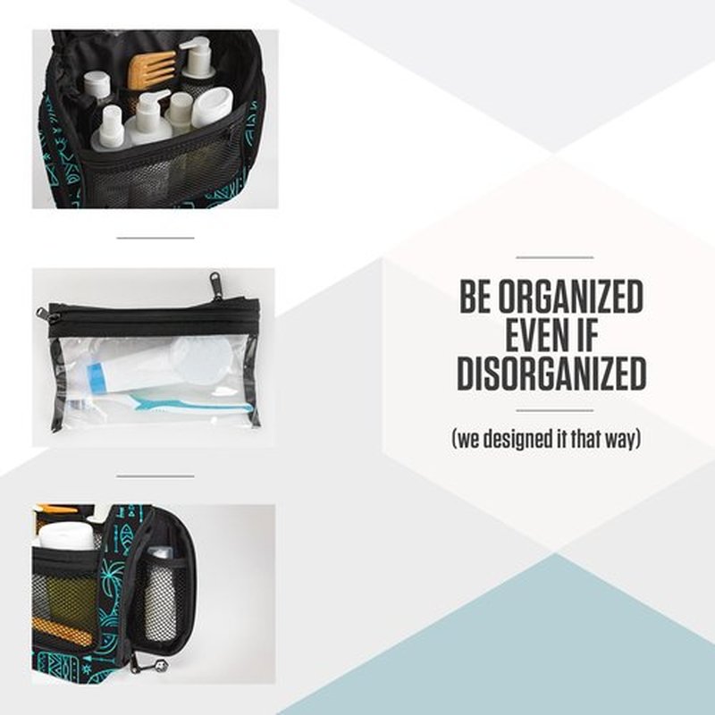VENTURE 4TH Hanging Travel Toiletry Bag for Women & Men - Travel Organizer with Expandable Compartments & Removable Clear Pouch for Toiletries (Surfing Vibes)