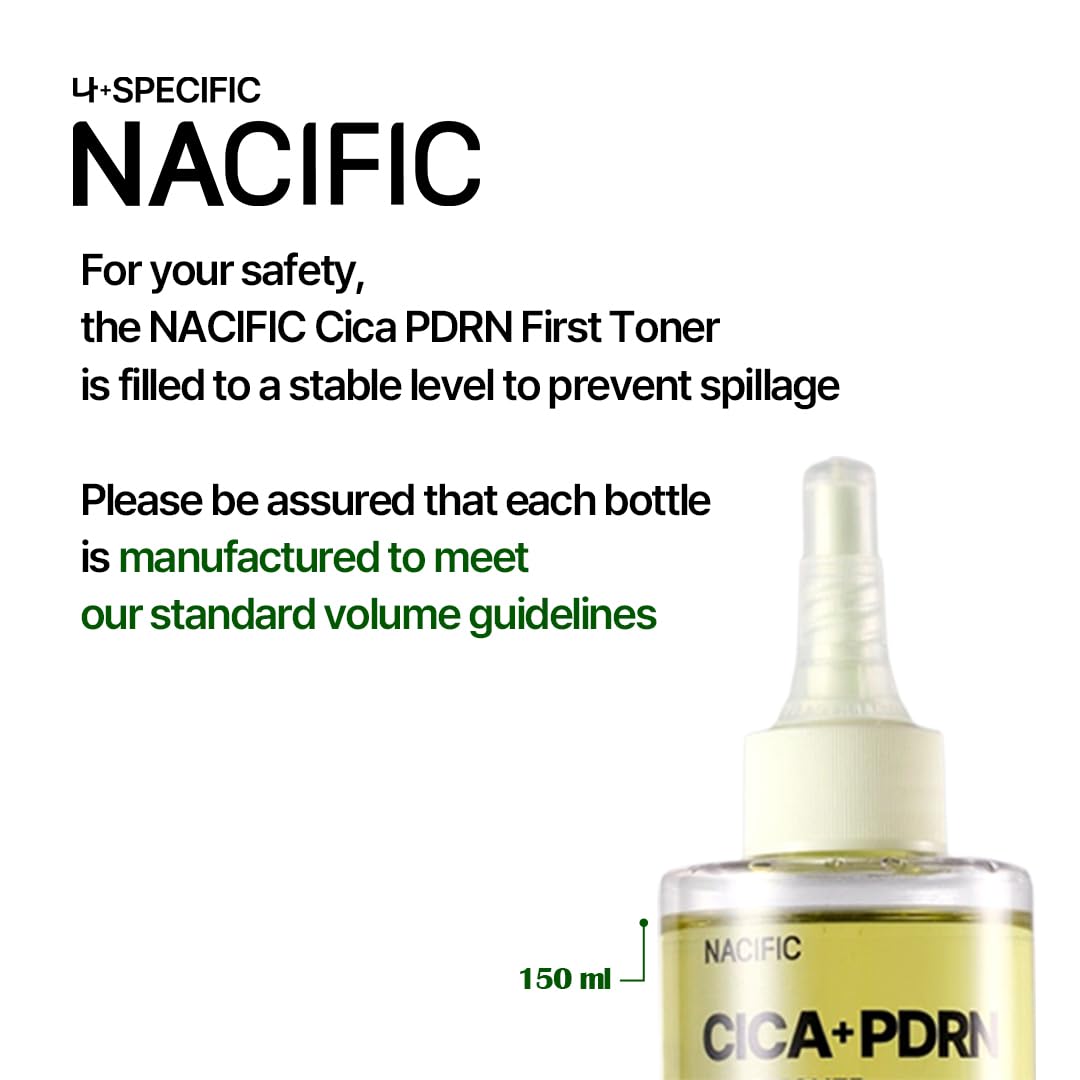 NACIFIC CICA PDRN First Toner 5.07 fl oz 150ml, Centella Asiatica & PDRN for Sensitive Skin, Cooling Spot Toner, Balancing & Soothing Korean Skincare