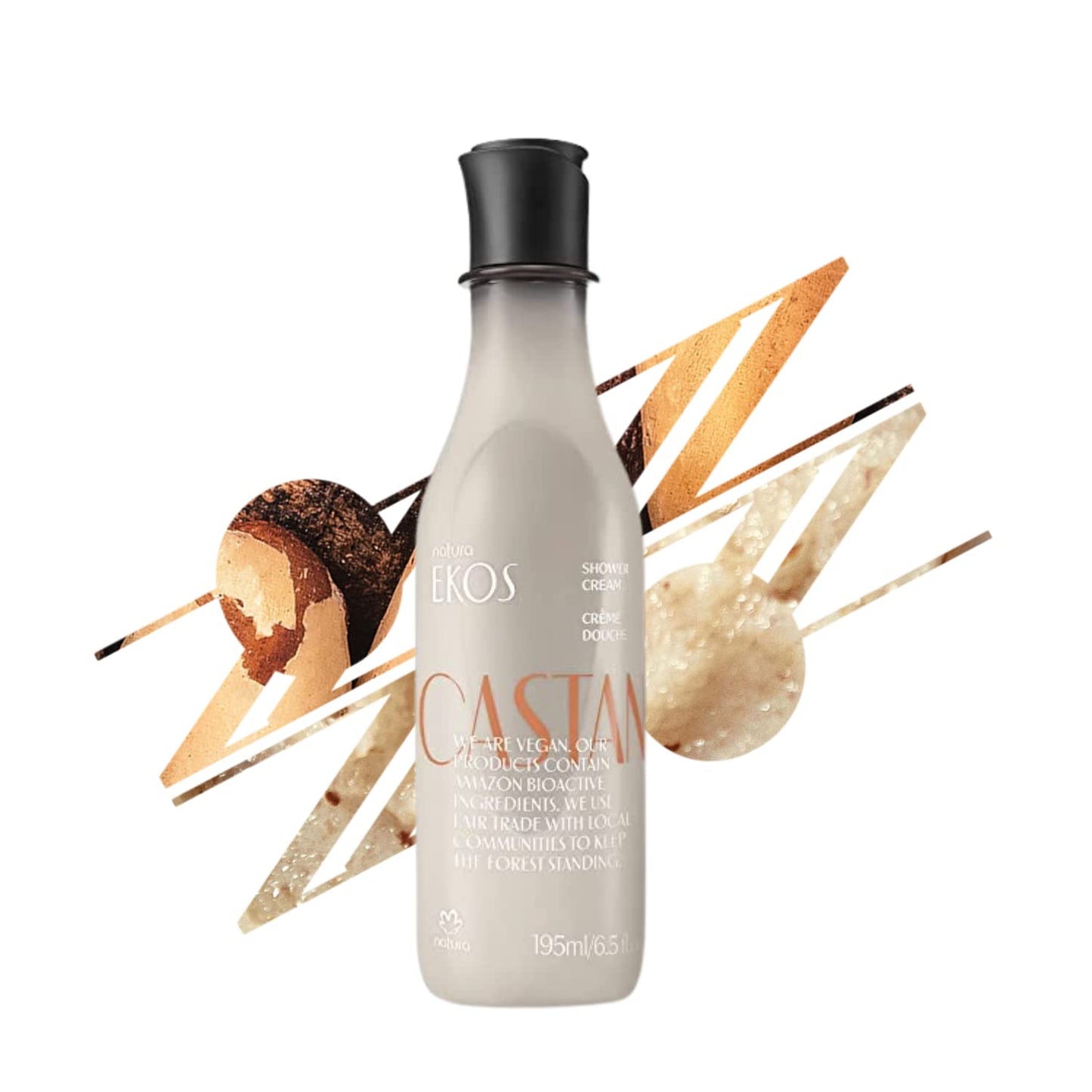 Natura Ekos Castanha Renourishing Creamy Shower Gel - Deep Hydration Body Wash with Omega 6, 9 - Light Texture - Vegan Skin Care - Brazilian Beauty Secrets - 6.5 fl oz (195ml)