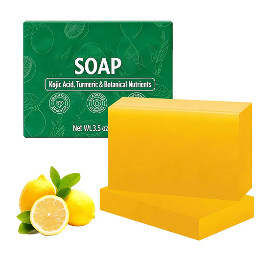 Turmeric Lemon Soap Bar - 2PCS Nourishing & Clarifying for Facial & Body Skin | Ideal for Dry & Oily Skin